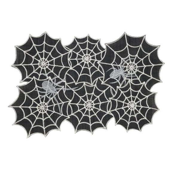 Saro Lifestyle 5360.OR1319B 13 x 19 in. Oblong Spiderweb Placemat, Orange - Set of 4