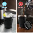 thumbnail image 4 of 2 pcs Travel Mug,380ml/13oz Insulated Coffee Cup with Leakproof Lid - Insulation Stainless Steel for Coffee and Tea(Black -Qin, 4 of 5