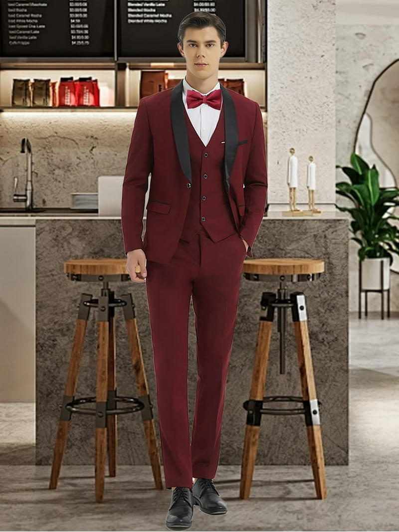 Men's 4-Piece Boutique Wedding Tailcoat Set with Jacket, Vest