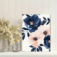 thumbnail image 2 of Qisvanset Navy & Blush Pink Floral Canvas Wall Art, 40x30cm for Living Room Bathroom, 2 of 8