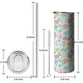 thumbnail image 5 of 20oz Pioneer Flower Skinny Tumblers Stainless Steel Tumbler with Lid and Straw,Vacuum Insulated Double Wall Travel Tumbler Cups with Cleaning Brush for Coffee,Tea, 5 of 6