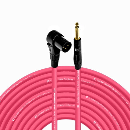 Columber Cable Right Angle XLR Male to 1/4" TS Male Pro Microphone Connector