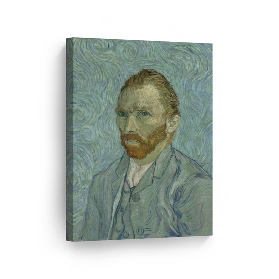 Smile Art Design Vincent Van Gogh Self Portrait, September 1889 Canvas Wall Art Print Artwork Classic Modern Art Living Room Bedroom Decor Ready to Hang Made in the USA - 22x15