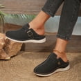 thumbnail image 3 of Rokment Orthopedic Wedges Mules and Clogs for Women 2026 Spring Summer Comfortable Fashion Suede Buckles Closed Toe Walking Sandals Casual Arch Support High Heel Dressy Half Slippers Black Size 6, 3 of 8