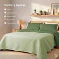 thumbnail image 4 of Colcha Ligera Pinsonic Doble Vista Dreamlab con 2 Fundas de Almohada, Edrecolcha Capitonada Reversible Ultrasuave, Edredón de verano, Queen Tape, Verde Seco y Verde Olivo, 4 of 9