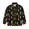thumbnail image 4 of Uorisanigo Kids Girls Sweatshirt Oversized Funny Christmas Cucumber Quarter Zip Up Sweatshirts School Long Sleeve Pullover Top Drop Shoulder Cropped Pullover Hoodies Fall Clothes, 4 of 7
