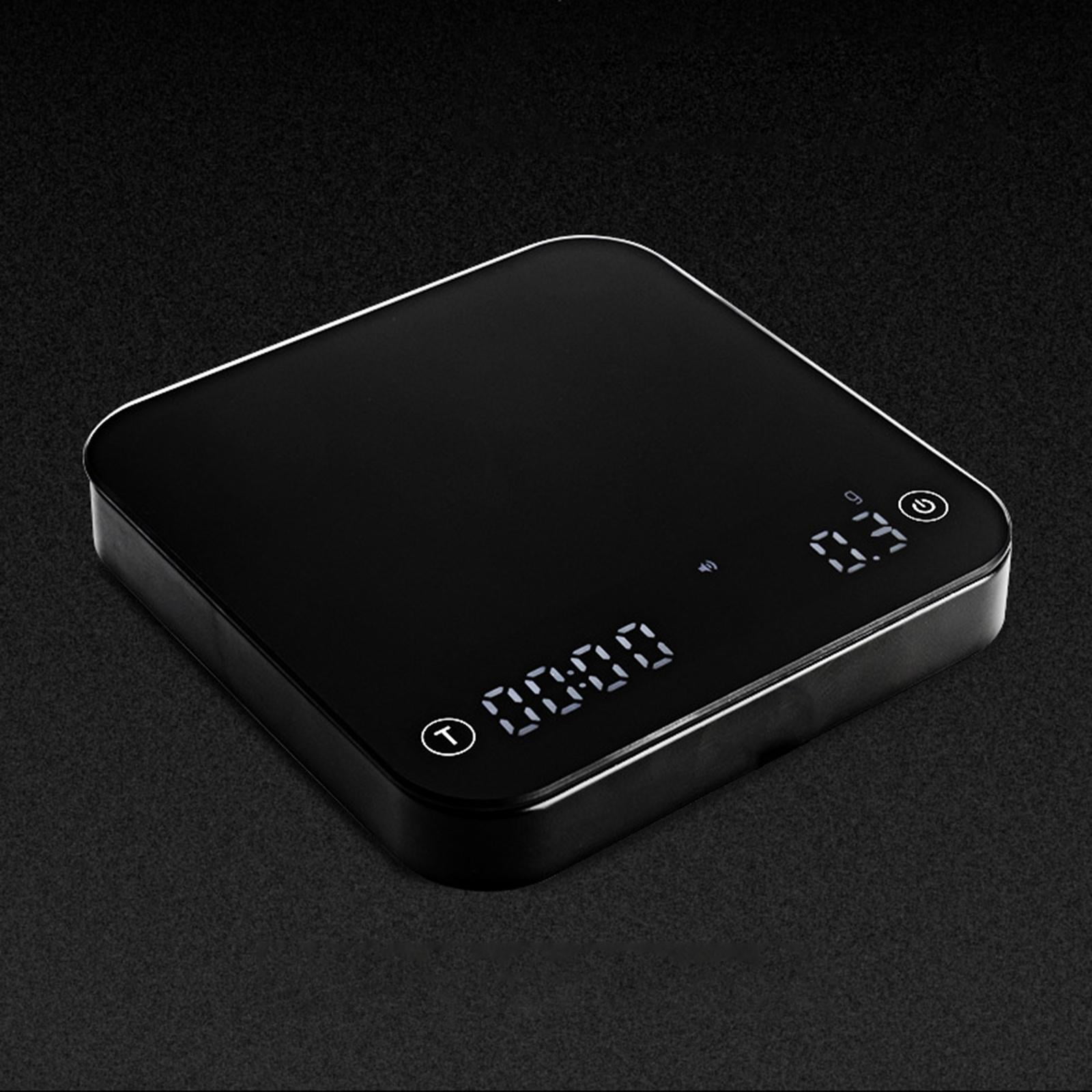 Fiocias Coffee Digital Scale with Timer Precision Professional Rechargeable Kitchen Food Black