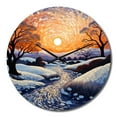 thumbnail image 2 of Designart "River at Night in Winter I" Landscapes Oversized Wall Clock, 2 of 5