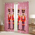 thumbnail image 2 of Manfei Cartoon Nutcracker Curtains Pack of 2 (42x84 Each) for Boys Girls, Merry Xmas Happy New Year Curtains Blackout, Blue Red Black Snowflake Bedroom Curtains, Luxury Room Decor, 2 of 6