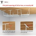 thumbnail image 4 of The Atlas 4 x 8 ft Adjustable Height Overhead Garage Storage Rack 900 lbs Heavy Duty Capacity White, 4 of 7
