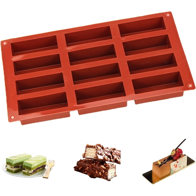 Moldes de Silicona Rectangulares con Huellas Molde de Silicona para Tarta de Queso Moldes de Silicona para Barra de Granola Molde Rectangular de Silicona Suave y Fácil de Desmoldar para Pan Tortas de