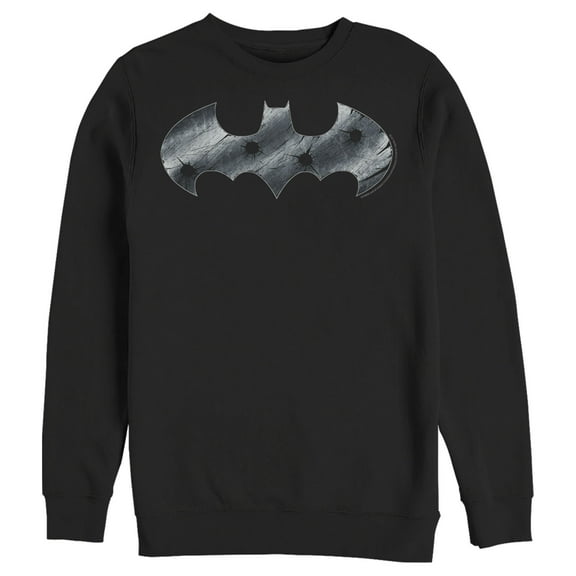 Men's Batman Steel Scars Logo Sweatshirt Black 3X Large