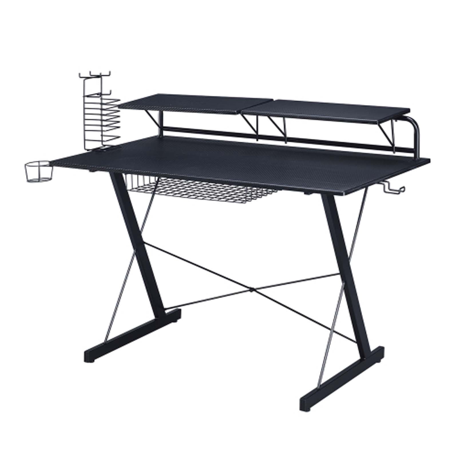 Carbon Fiber Gaming & Office Desk  Ergonomic Standing Desk with Built-In Shelves | Smart Height-Adjustable Electric Table for Home Office & Multi-Scene Use