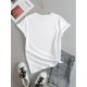thumbnail image 3 of Short Sleeve Letter Print T-shirt, Crew Neck Casual Top For Summer & Spring, Women's Clothing, 3 of 5