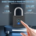 thumbnail image 2 of T1004D Smart BT Fingerprint Padlock Rechargeable Keyless 20 Fingerprints Emergency Unlocking Easy Operation IP65 Waterproof, 2 of 8