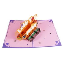 Nmdmisc Pop-up Cards for Mom,Pop-up Greeting Gift Cards for Mother's Day Birthday Cards,Pop up Cards for Mom,Love You Mom Card,Mothers Day Gifts, 6 x 8 inch, Purple