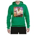 thumbnail image 2 of Unicorn Fanstasy Rainbow Castle Unisex Graphic Hoodie Sweatshirt, Kelly, Small, 2 of 3