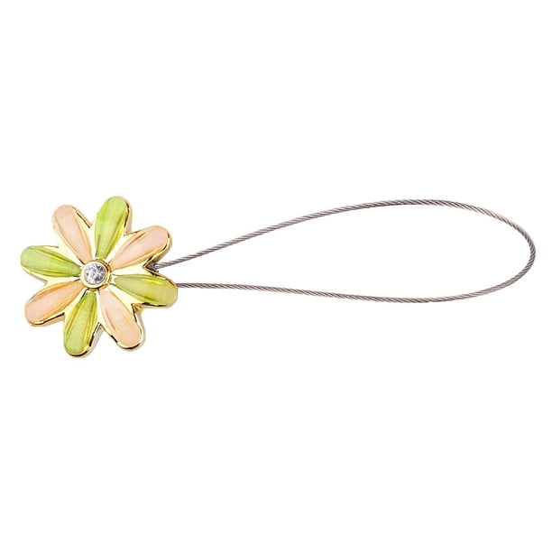 Gancho de cortina cosmos flor ventana cortina gancho tieback holdback brocha hebilla verde Verde Magideal Gancho de cortina