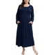 thumbnail image 1 of CZRLHYT Vestidos de talla grande de manga larga para mujer | Vestido largo de talla grande con bolsillos | Vestido floral informal de talla grande, 1 of 4
