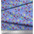 thumbnail image 3 of Soimoi Modal Satin Fabric Watermelon,Ice Cream & Cocktail Summer Designs Decor Fabric Printed Yard 42 Inch Wide, 3 of 3