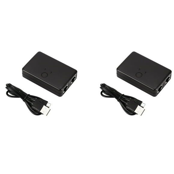 2X Mini 2 Puertos Rj45 Lan Hub Network Switch Box Adaptador de Internet Ethernet para Computadora Rj45 Interruptor Divisor