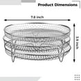 thumbnail image 2 of Air Fryer Racks, Three Stackable 7.8 inch Air Fryer Racks for 4.2QT - 5.8QT Air fryers, Stainless Steel Dehydrator Air Flow Racks for Ninja, Gowise, Phillips Air Fryers, Ovens, Press Cookers, 2 of 6