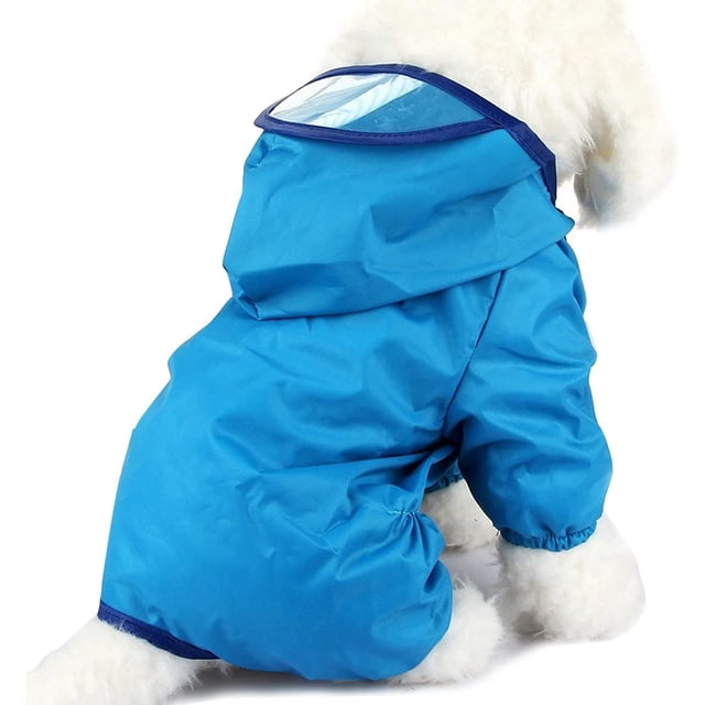 Chubasquero para perros BRI Poncho con capucha ajustable impermeable S Azul