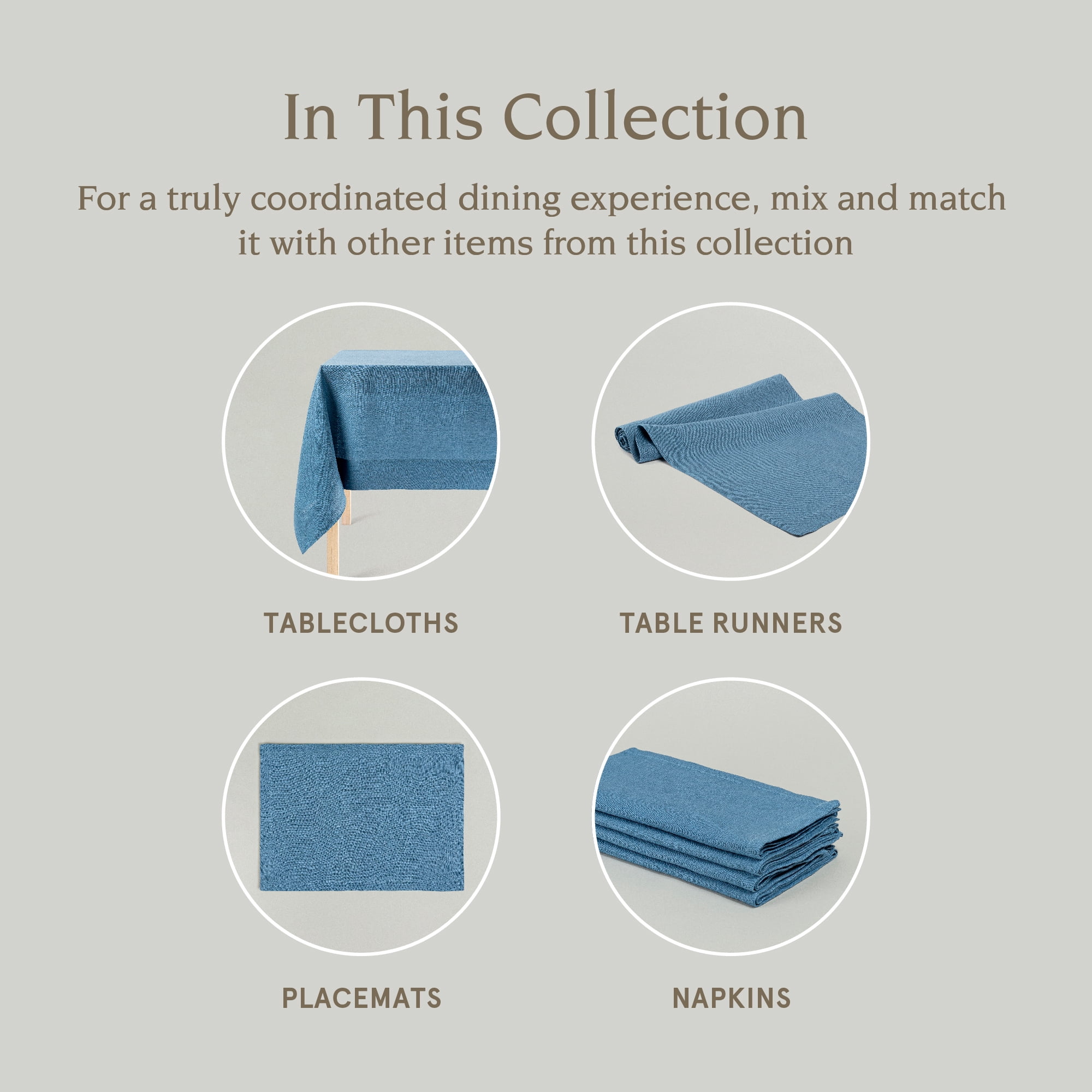 over&back 18x90 Washed 100% Linen Table Runner - Washable Table Runners for a Custom Home Decor Tablescape - Perfect for Coffee Table, Dinner Table, Living Room, and More - Blue