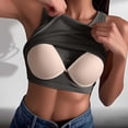 thumbnail image 4 of Levmjia Women Seamless Built In Bras Tank Top Soft Stretchy Comfortable Cami with Shelf Bra Yoga Workout Casual Summer Sleeveless Ribbed Knit Free Size Solid Color, 4 of 9