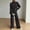 #5Dark Gray, variant on Women 2 Piece Loungewear Outfits Mock Neck Long Sleeve Top Drawstring Wide Leg Sweatpant Casual Tracksuit Set