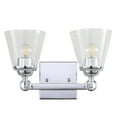 thumbnail image 5 of JONATHAN Y Marion 12.75" 2-Light Hurricane Metal/Seeded Glass LED Vanity Light, Chrome, 5 of 7