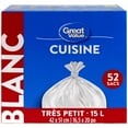 thumbnail image 3 of Great Value X-Small Kitchen Garbage Bags, 15L , 52bags, 3 of 4