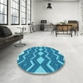 thumbnail image 4 of Ahgly Company Tapis Rectangulaire Lavable en Machine Intérieur Transitionnel Bleu, 2 Pieds x 3 Pieds, 4 of 7