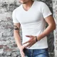 thumbnail image 5 of Manga Corta Camisetas Hombre Cuello V Slim Fit Comoda 2 Pcs, 5 of 8