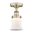 thumbnail image 2 of Innovations Lighting  Canton - 1 Light 5" Semi-Flush Mount Antique Brass/Matte White, 2 of 5