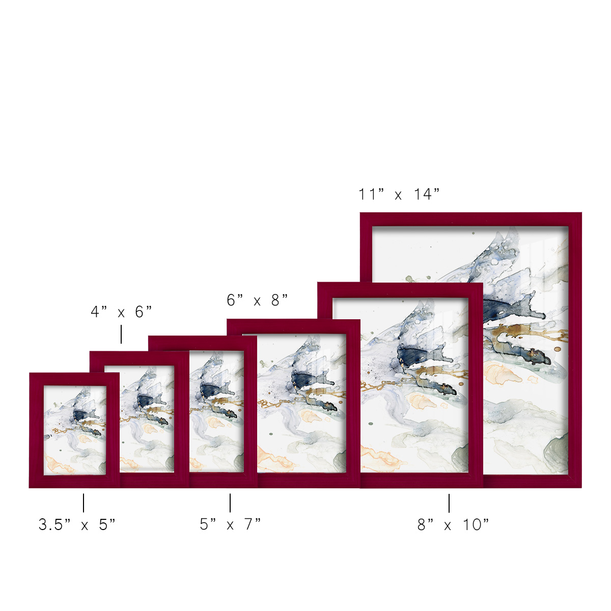 Organic Interlace II -Framed Print w/glass-Cherry Red
