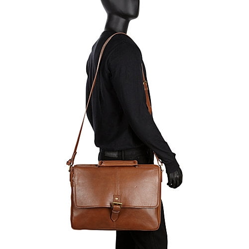 HIDESIGN Charles Leather 15 Laptop Compatible Briefcase Work Bag Black