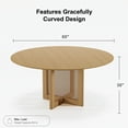 thumbnail image 4 of Cinna 60" Soild Wood Dining Table Rattan Round Kitchen Table, Oak, 4 of 6