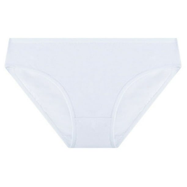 Gibobby Lencería de encaje Ropa interior deportiva informal de talle bajo de color liso para mujer(Blanco M)