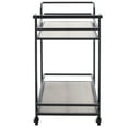 thumbnail image 5 of SAFAVIEH Lameris 33" 2 Tier Bar Cart With Handles, Matte Black/Grey, 5 of 9