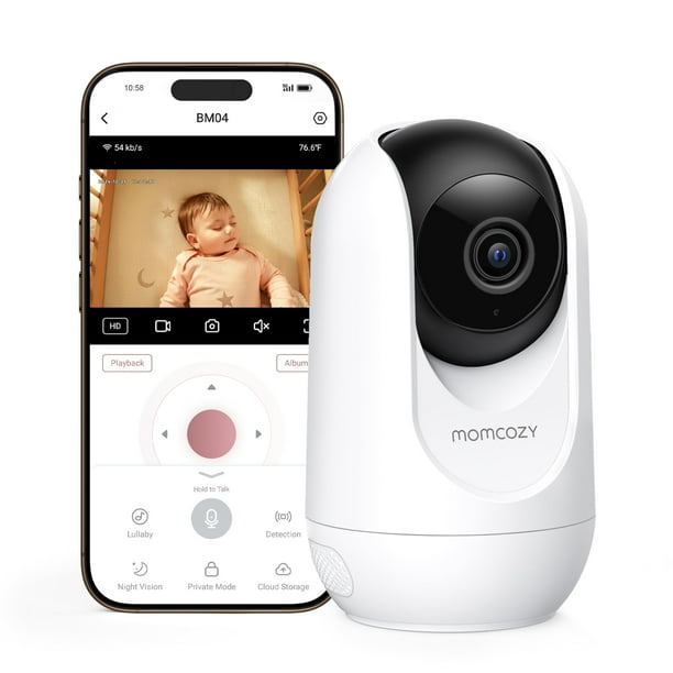 Monitor para bebés Momcozy Smart WiFi con cámara 1080P de visión nocturna