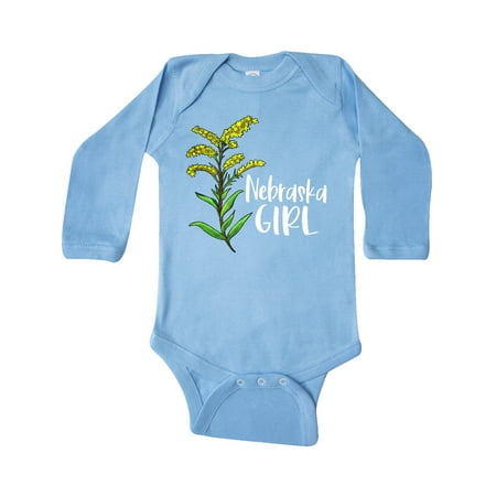 

Inktastic Nebraska Girl Goldenrod Flower Gift Baby Girl Long Sleeve Bodysuit