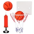 thumbnail image 1 of 1 Juego de mini baloncesto portátil de pared para juegos de baloncesto en interiores (1 tablero, 1 inflador, 2 balones), 1 of 8