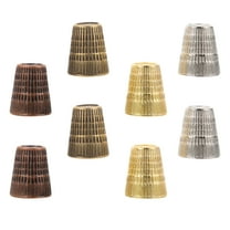 WHAMVOX 8Pcs Thimble Ring Copper Finger Protectors for Sewing Tools Diy Crafts Beginners Women Artisans