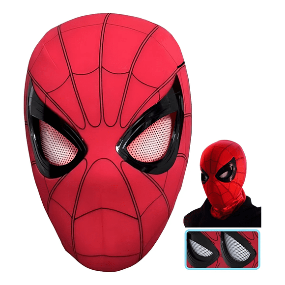 Mascara Para Spiderman Abre Y Cierra Ojos Cosplay Disfraz Xtellar rojo
