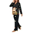 thumbnail image 3 of FOR U DESIGNS Christmas Santa Claus Pajamas Set Long Sleeve Sleepwear Womens Set of 2 Size M Button Down Nightwear Soft Pj Loungewear with Pockets Jogger Winter, 3 of 7