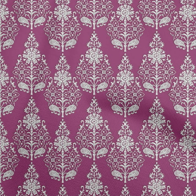 oneOone Cotton Flex Dark Magenta Fabric Block Craft Projects Decor Fabric Printed By The Yard 40 Inch Wide-MG