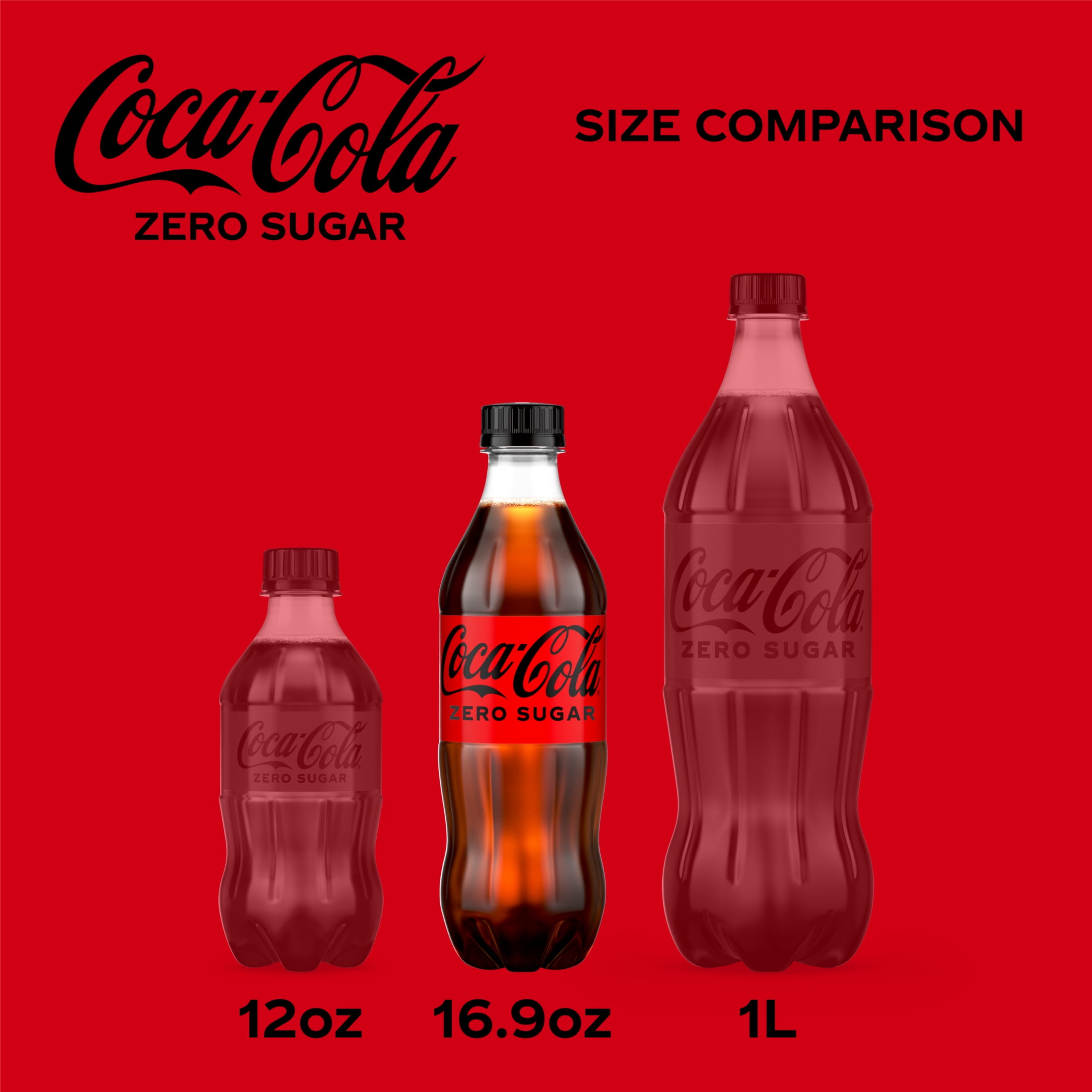 Coca-Cola Zero Sugar Soda Pop Bottles, 16.9 fl oz, 15 Pack