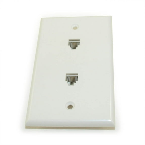 Wall plate: Dual Phone, White
