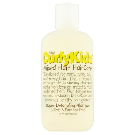 CurlyKids Mixed Hair HairCare Super Detangling Shampoo, 8 floz. Child